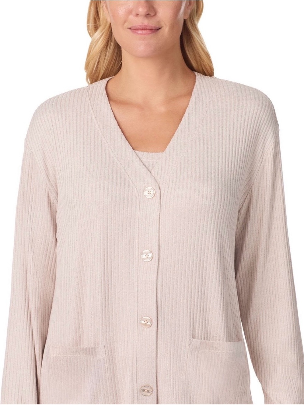 Cuddl Duds Cream 3-Piece Pajama Set - Picture 8 of 10